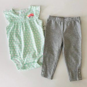 Baby Girl Whale Bodysuit & Pant Set Outfit Clothes